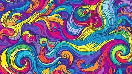 Wall Mural - Liquid psychedelic pattern. Generative AI