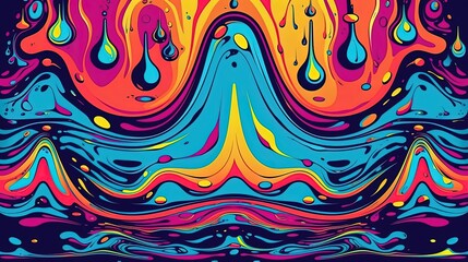 Wall Mural - Liquid psychedelic pattern. Generative AI