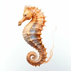 Wall Mural - Seahorse Isolated on White Background. Generative ai