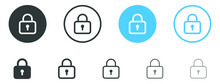 Lock Icon Security Symbol Vector Locked Sign With Key Hole Icon , Access Account Login Password Icons Set. Web Interface App Icon