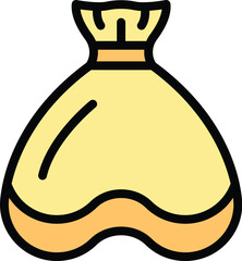 Poster - Bag garbage icon outline vector. Trash bin. Waste plastic color flat