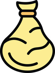Poster - Kitchen garbage bag icon outline vector. Trash bin. Rubbish plastic color flat
