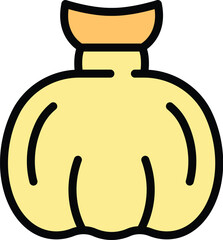 Poster - Plastic trash bag icon outline vector. Waste bin. Garbage can color flat