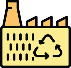 Poster - Trash box icon outline vector. Waste bin. Plastic garbage color flat