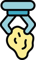 Poster - Garbage excavator icon outline vector. Bag trash. Waste bin color flat