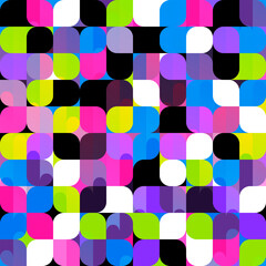 Wall Mural - Neon mosaic seamless pattern