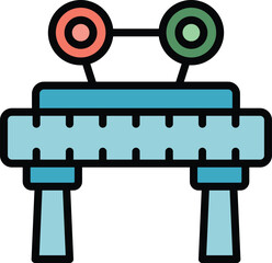 Poster - Stop train barrier icon outline vector. Traffic gate. Light danger color flat