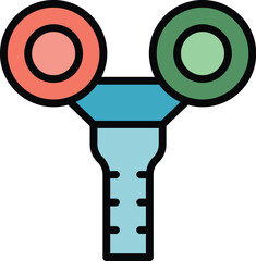 Poster - Train traffic lights icon outline vector. Track barrier. Gate light color flat