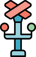 Poster - Car railway sign icon outline vector. Signal track. Traffic barrier color flat