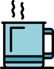 Poster - Hot tea mug icon outline vector. Drink cup. Cafe ginger color flat