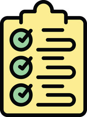 Poster - Clipboard model icon outline vector. Tech help. Support chat color flat