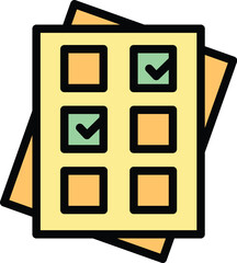Poster - Paper chat icon outline vector. Help center. Support customer color flat
