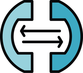 Poster - Online call support icon outline vector. Chat service. Contact answer color flat