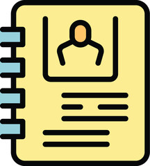Poster - Call support book icon outline vector. Chat customer. Tech center color flat
