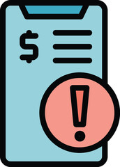 Poster - Attention phone icon outline vector. Financial income. Credit estate color flat