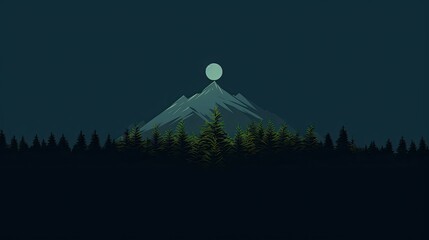 Sticker - landscape with moon