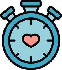 Poster - Stopwatch care icon outline vector. Company service. Trust community color flat