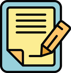 Poster - Collateral signing icon outline vector. Real tax. Online payment color flat