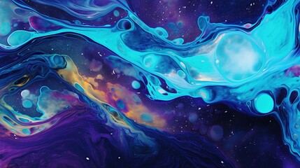 Wall Mural - Purple and blue paint flowing. abstract background concept