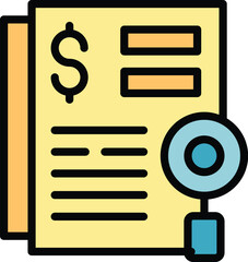 Poster - Collateral document icon outline vector. Loan marketing. Bank finance color flat