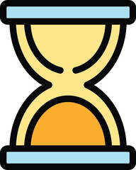 Poster - Hourglass icon outline vector. Time duration. Sand schedule color flat