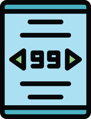 Poster - Countdown icon outline vector. Time duration. Timer digital color flat