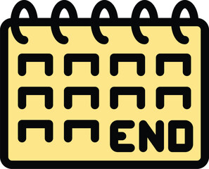 Poster - Calendar end icon outline vector. Digital timer. Call date color flat