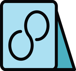 Poster - Infinite duration icon outline vector. Time clock. Length h color flat