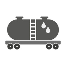 Railroad Oil Petroleum Tank Icon. Logistics Icon. Gasoline Transportation Icon. Vector Illustration. Eps 10.