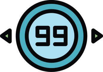 Poster - Timer duration icon outline vector. Clock timer. Web date color flat