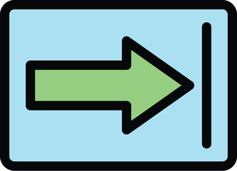 Poster - Move duration icon outline vector. Time clock. Calendar hour color flat