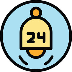 Poster - Alarm duration icon outline vector. Web hour. Timer digital color flat