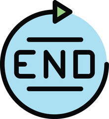 Poster - End time duration icon outline vector. Hour timer. Web date color flat