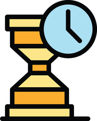 Poster - Timer hourglass icon outline vector. Duration time. Date general color flat