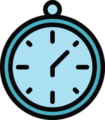 Poster - Stopwatch duration icon outline vector. Hour timer. Date general color flat