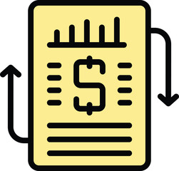 Poster - Money business trend icon outline vector. Web seo. Site element color flat
