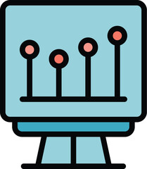 Poster - Business trend banner icon outline vector. Site seo. Information web color flat