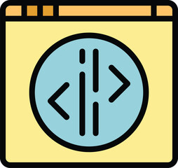 Poster - Web seo icon outline vector. Chart internet. Site element color flat
