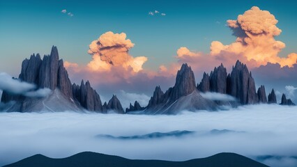 A Mountain Range With A Few Clouds