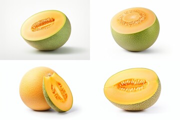 Aufkleber - set of melons isolated on white background.