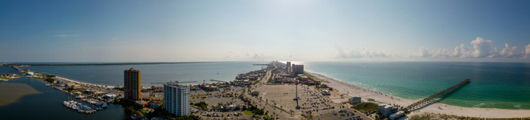 Wall Mural - Aerial panorama Pensacola Beach Florida USA circa 2023