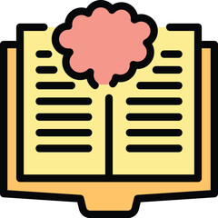 Poster - Brainstorming book icon outline vector. Online character. Online course color flat