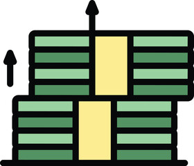 Poster - Money transfer icon outline vector. Send payment. Wallet bank color flat