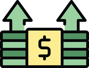 Poster - Money payment icon outline vector. Send mobile. Bank app color flat