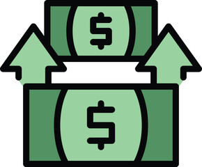 Poster - Transfer money back icon outline vector. Phone credit. Mobile wallet color flat
