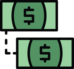 Poster - Cash transfer icon outline vector. Money send. Wallet bank color flat