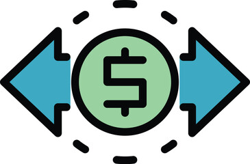 Poster - Transfer money icon outline vector. Send payment. Mobile wallet color flat