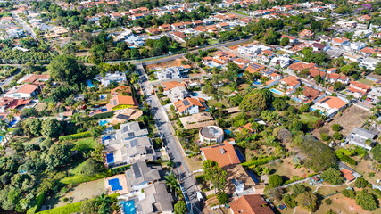 Poster - Brasília, Brazil, 07/21/2023. Aerial view of  the high-income houses of Quadra 14 of the Housing Sector of North Lake (SHLN QL - 14)