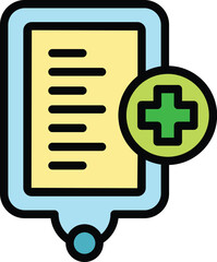 Canvas Print - Patient board icon outline vector. Nurse health. Person care color flat