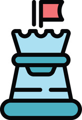 Poster - business idea icon outline vector. strategy solution. creative success color flat